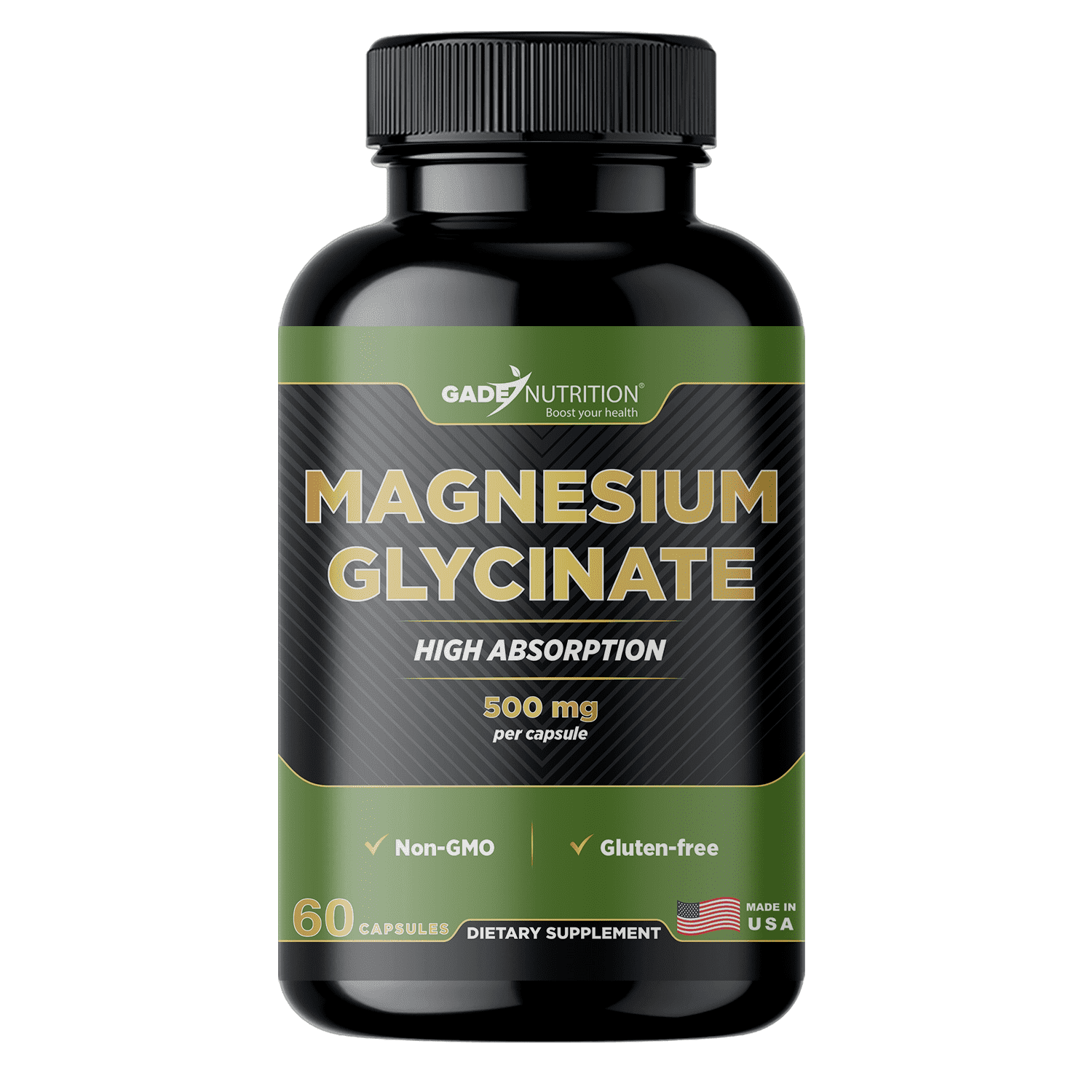 Gade Nutrition Pure Magnesium Glycinate | Magnesium Supplement as Calm Magnesium for Sleep | Magnesium Complex Supplement in Capsules Made wih Magnesium Glycinate Powder