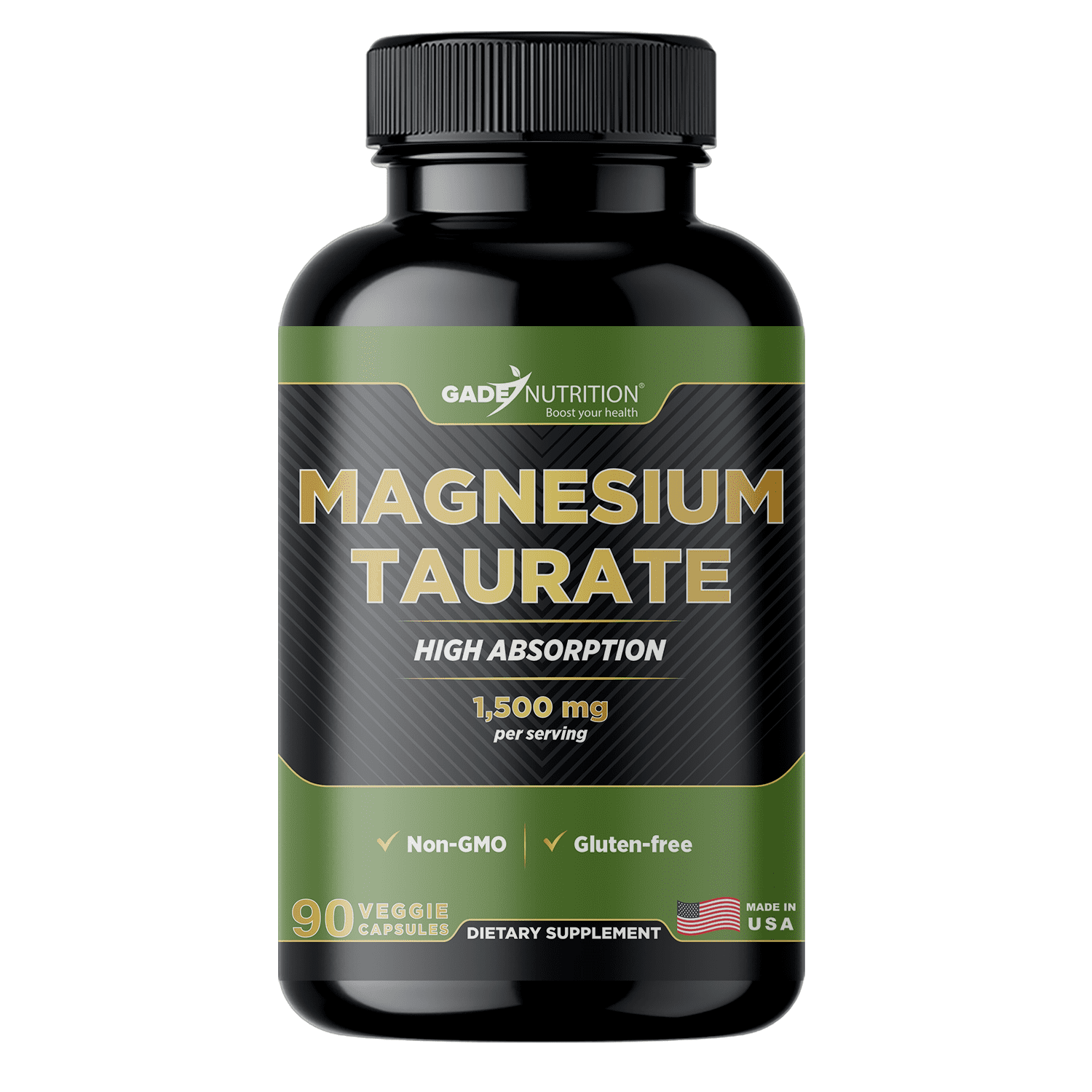 Gade Nutrition Pure Magnesium Taurate Calm & Sleep Supplement | Magnesium Supplement in Capsules Made in USA |
