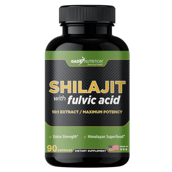 Gade Nutrition Pure Shilajit Capsules | Himalayan Shilajit with Fulvic Acid and Essential Minerals to combat fatigue | Veggie Capsules | Made in USA