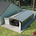 thumbnail image 1 of Gaderth 12x20 ft Enclosed Metal Car Port, Carport with Vertical Steel Roof for All-Weather Use, Reinforced Frame and Steel Roof, Metal Garage Shed for Full-Sized Pickup Trucks & SUV, 1 of 7