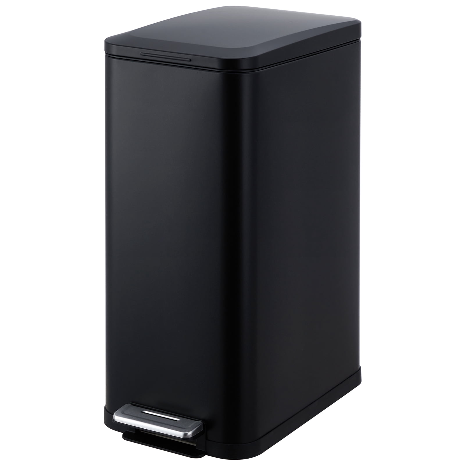 Gaderth 13 Gallon Step Trash Can, Stainless Steel Kitchen Garbage Bin with Soft-Close Lid & Removable Inner Bucket, Fingerprint-Resistant Slim Rectangle Design for Narrow Spaces
