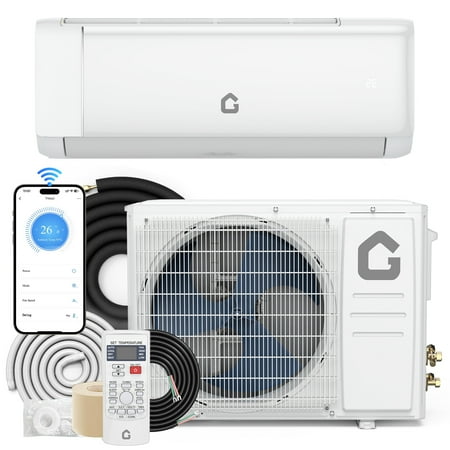 Gaderth 19 SEER2 Mini Split AC, 230V 24000 BTU Mini Split Heating and Coolings up to 1500, Inverter Mini Split System with Remote Control, Low Nosie Mini AC Unit
