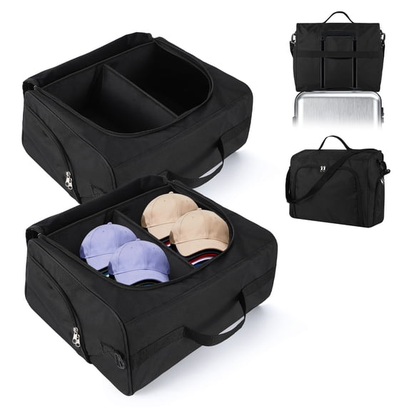 Gaderth 2 Pack Hat Organizer for Baseball Caps, Oxford Fabric Hat Storage Bag, Cap Organizer Storage Bag with Removable Shoulder Strap, Portable Snapback Cap Carrier for Traveling & Moving