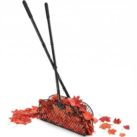 Gaderth 2-Pack Metal Leaf Grabber Rakes, Long Handle Claw Leaf Collector, Metal Leaf Picker Upper, Heavy Duty Garden Pick-Up Tool for Leaves, Debris & Yard Waste