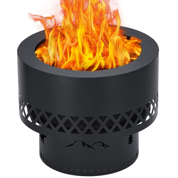 Gaderth 20" Smokeless Fire Pit, Removable Ash Pan, 20" Diameter Portable Pit, Waterproof Storage Bag Portable Wood Burning Fireplace, Ideal for Outdoor Patio BBQ, Bonfire, Camping, Stove Bonfire