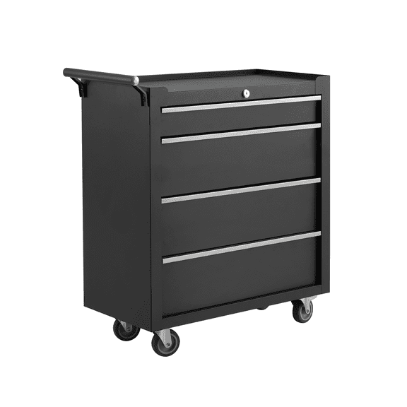Gaderth 4-Drawer Tool Cart On Wheels,Rolling Tool Box With Key Lock, Mobile Trolley Organizer Tools Box With Locking Wheels For Garage,Warehouse,Repair Shop