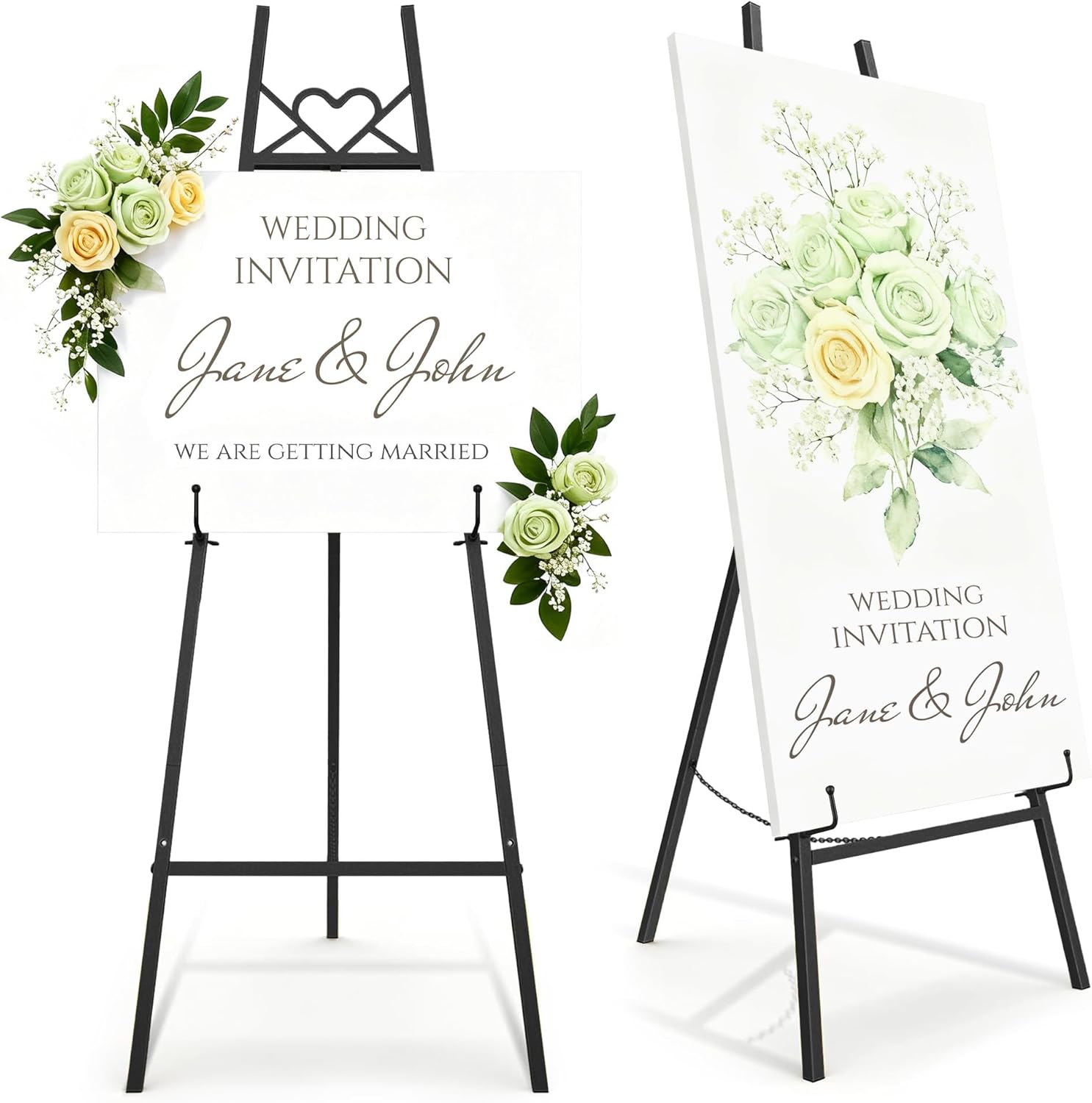 Gaderth 47" Gold Easel Stand for Sign, Gold Wedding Sign Stand with ...