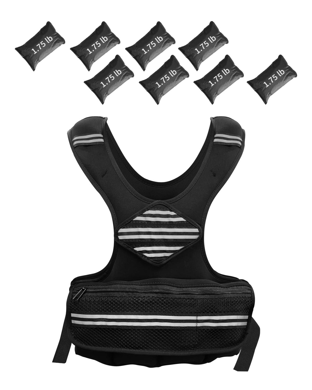 Gaderth 6-30 LBS Weight Vest with Reflective Stripe,Neoprene Workout Vest for Workout, Strength Training, Running, Fitness, Muscle Building, Weight Loss, Weightlifting