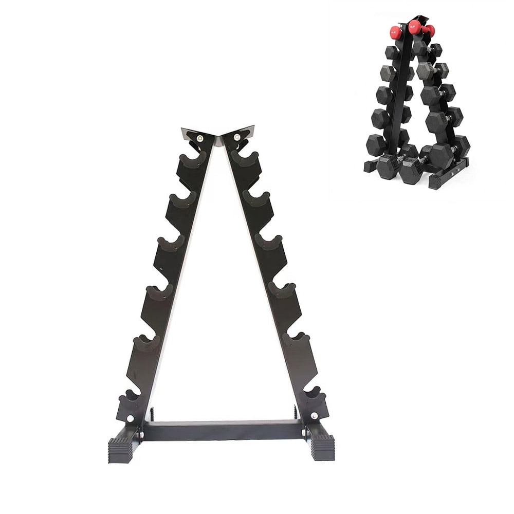 Gaderth 6-Tier Dumbbell Rack Stand Only,A-Frame Dumbbell Rack Stand for Home Gym, Heavy-Duty Steel Construction,dumbbell storage rack Supports Up to 480 Lbs