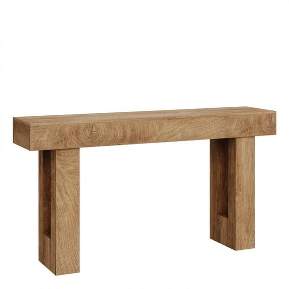Gaderth 63-Inch Long Console Table,Entryway Table Sofa Table With Storage, Farmhouse Wood Behind Couch Tables For Living Room, Hallway, Rustic Brown & Gray