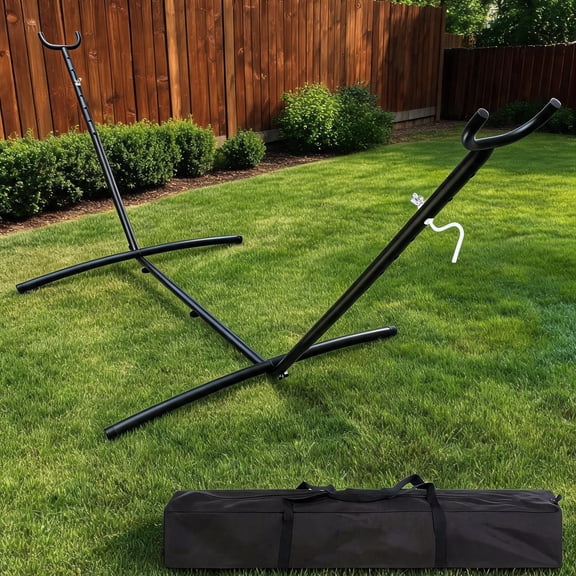Gaderth 9 Ft Hammock Stand Only, Heavy Duty Adjustable Indoor Outdoor Space Saving Steel Hammock Frame With Carrying Case, Hammock Stand With 450 Pounds Capacity For Garden
