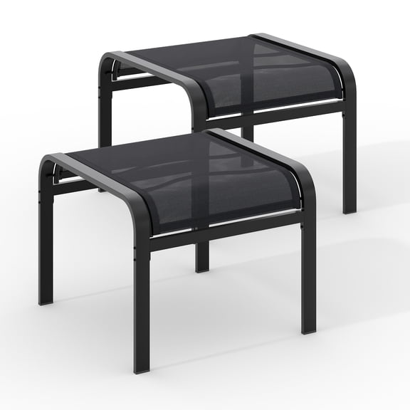Gaderth Adirondack Ottoman Set of 2, Outdoor Foot Rest, Patio Footstool, HDPE All Weather Foot Stools, No Rot or Rust or Crack, Fade Shield, Save Space, Easy-Clean