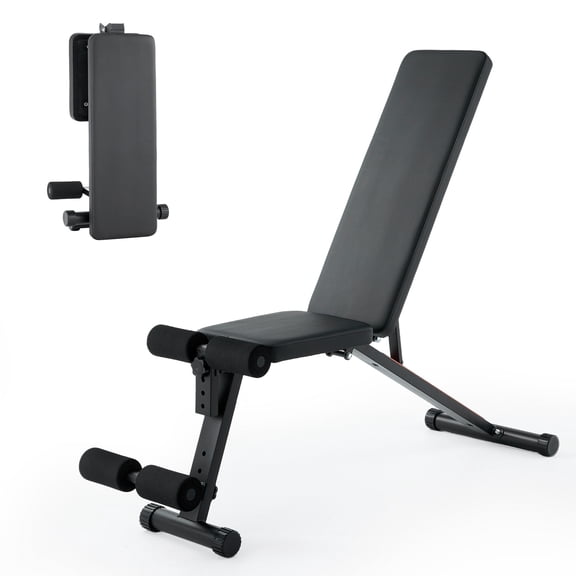 Gaderth Adjustable Foldable Weight Bench for Home Gym, Compact and Foldable Strength Bench, Workout Bench with Multi-Position Incline Decline Flat, Full Body Strength Training Bench