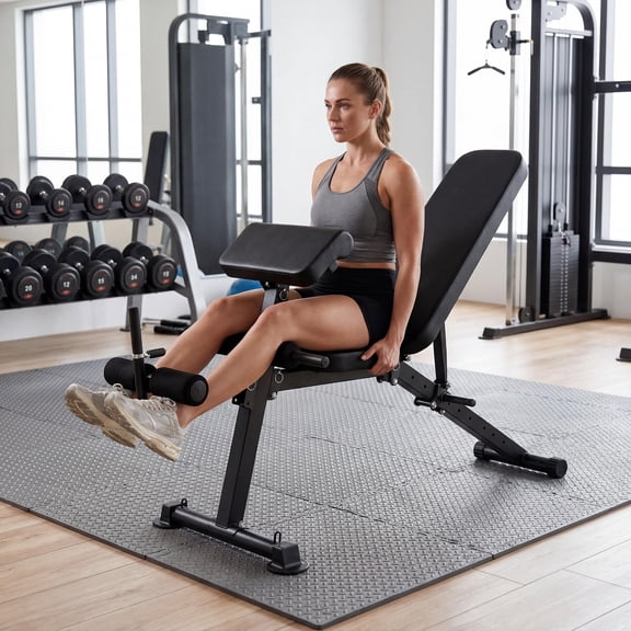 Gaderth Adjustable Weight Bench, Foldable Flat Incline Decline Workout Bench & All-in-One, Multi-Style Bench Press Full Body Workout for Full Body Strength Training