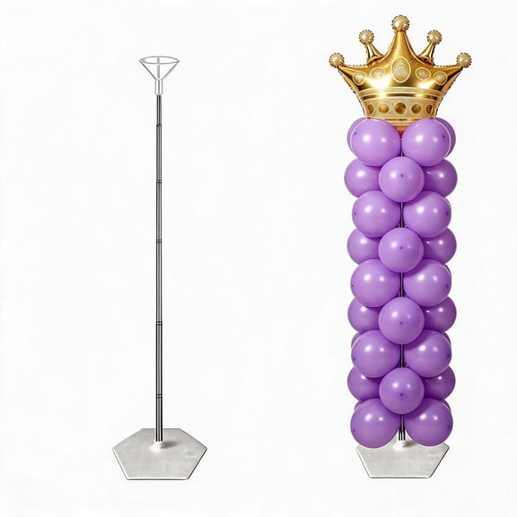 Gaderth Balloon Column Stand, Balloon Arch Column, 2pack Adjustable Balloon Arch Stand with Hexagon Base Balloon Column Stand, Plastic Balloon Arch Kit for Birthday, Wedding & Party Decorations