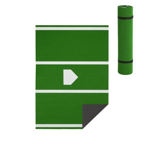 Gaderth Batting Mat, 10x3.8/12x6ft Baseball Softball Hitting Mat with Home Plate, Anti-Fade Surface & Antislip Rubber Backing, Batters Box Turf Mats for Indoor Outdoor Training Practice