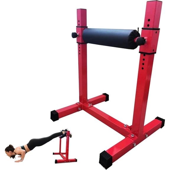 Gaderth Bulgarian Split Squat Stand, 11-Level Adjustable Single Leg Squat Roller, Heavy Duty Steel Frame for Leg Lunges & Lower Body Training, Textured Anti-Slip Roller Pad, Compact for Home Gym &