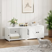Gaderth Cat Litter Box Enclosure for 2 Cats, Hidden Litter Box Furniture Cabinet with Double Room, Double Cat Litter Box Enclosure, Hidden Litter Box Tv Stand