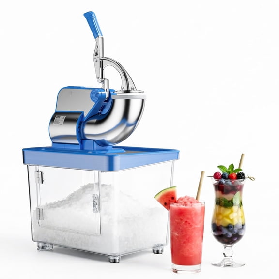 Gaderth Commercial Ice Crusher Machine with 4 Blades, 350W Stainless Steel Snow Cone Machine, 2000RPM 750LBS/H Ice Shaver with 2LBS Hopper Capacity for Home Use, Bars, Cafes, Parties
