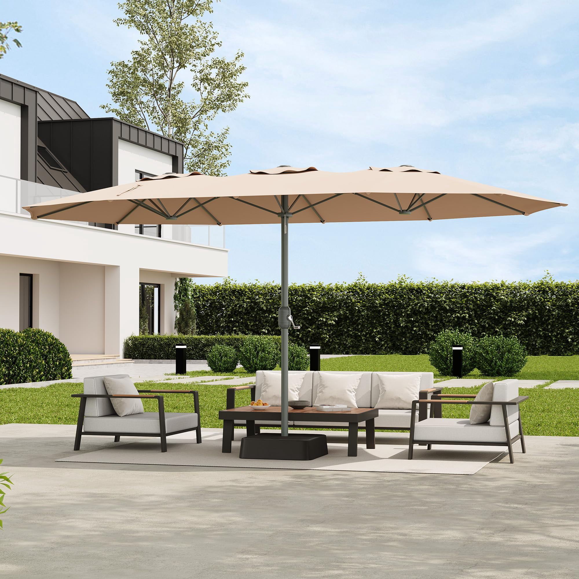 best products patio umbrella Choice 10ft Outdoor Umbrella, Outdoor Table Umbrella, Yard Umbrella, Market with 6 Sturdy Ribs, Push Button, Tilt and Crank pfid:8105000327 This umbrella features a Color:Matte Black / Green The Amazing Story Behind
