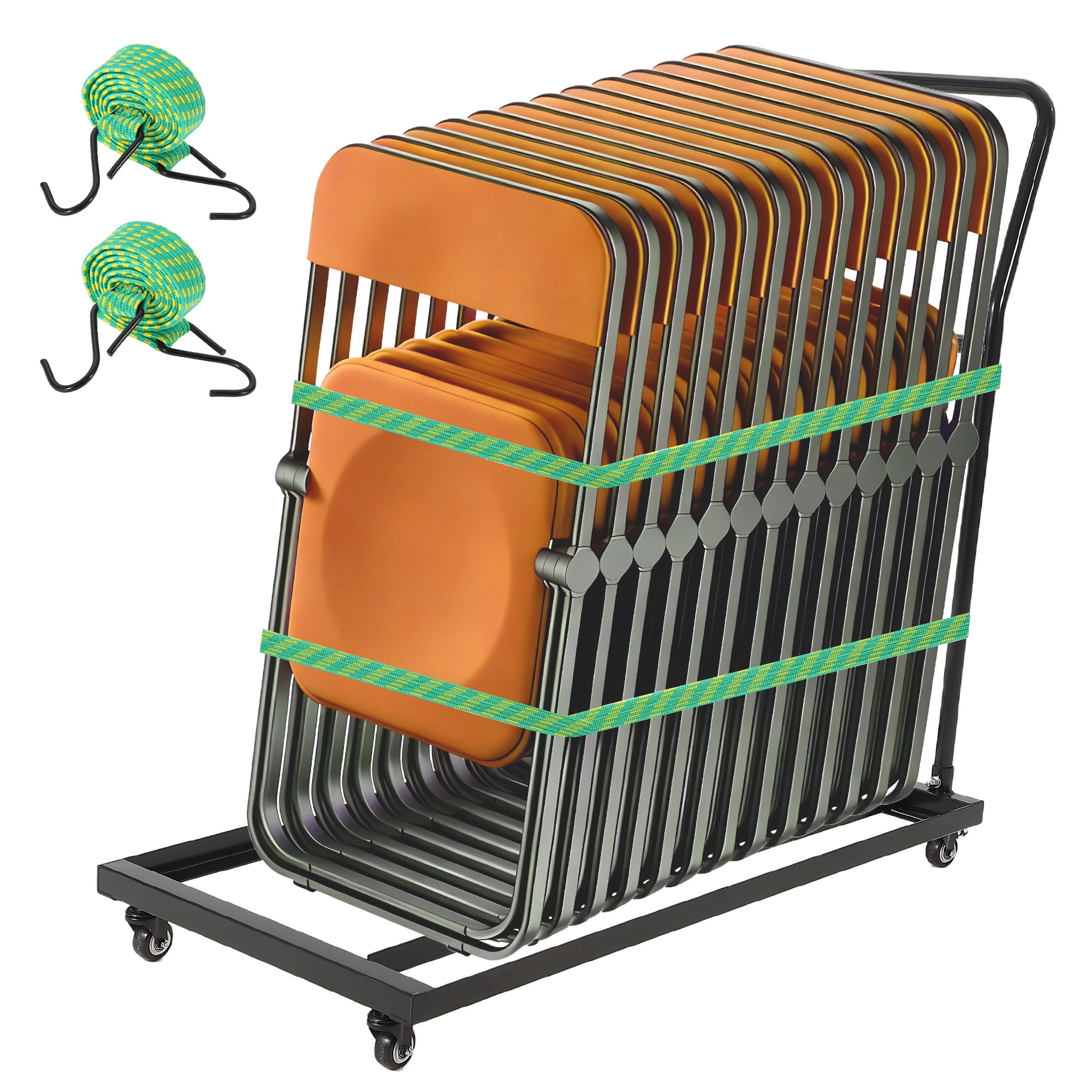 Gaderth Folding Chair Rack with Wheels,300 LBS Capacity,l-Shaped Heavy ...