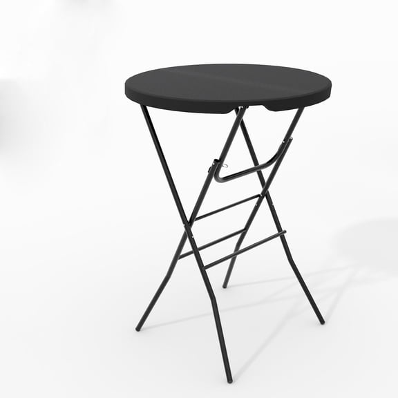 Gaderth Folding Cocktail Table,32" HDPE Round Table,Folding Bar Height Table,High Top Folding Table With Metal Frame,Locking Legs For Patio Cafes Restaurant Backyard Dining Room Wedding Event