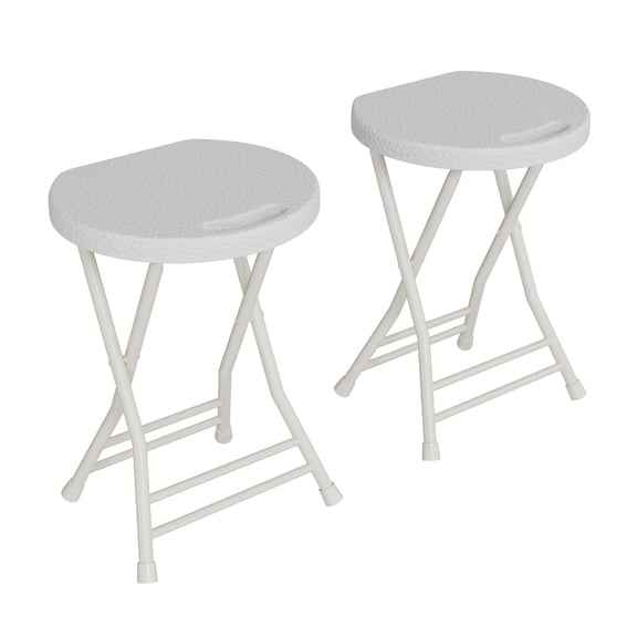 Gaderth Folding Stool, Backless 18-Inch Stool, Portable with Handle, Foldable Bar Stool, Compact Foldable Stool, Anti-Slip Feet, 600Lbs Capacity