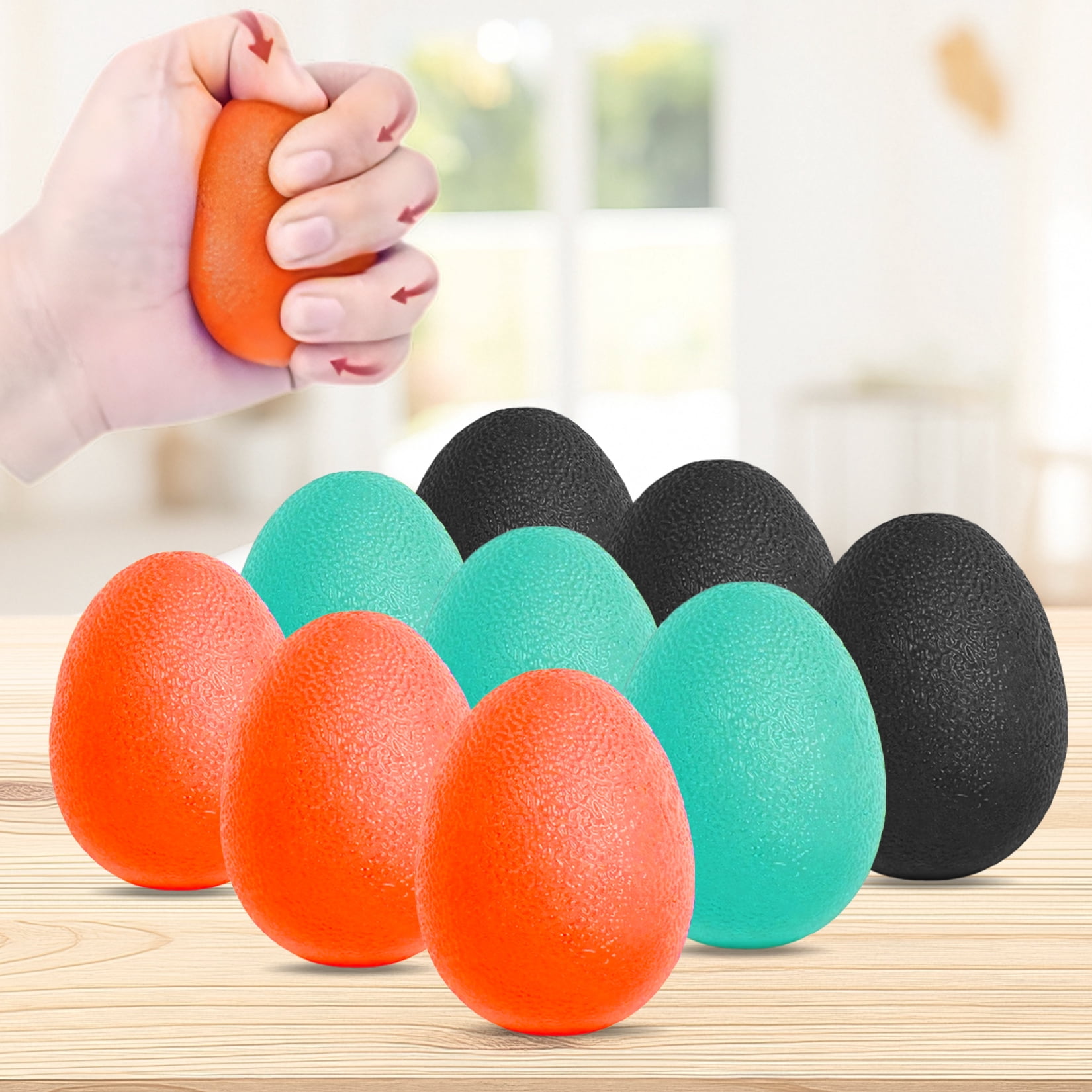 Gaderth Hand Grip Strengthener Set 9 Pack, Grip Strength Trainer, Hand Grip Strengthener, Stress Balls for Adults, Stress Relief Balls, TPR Material, Strength Training Equipment