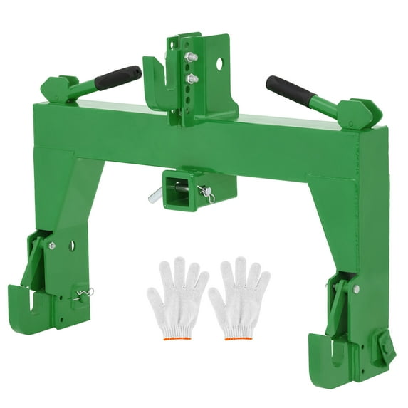 Gaderth Heavy Duty 3 Point Quick Hitch for Tractors, Category 1 & 2, 3000LB Capacity, 2 Receivers, Fits 3 Point Hitch Attachments, Fits Implements, Heavy Duty Hitch System