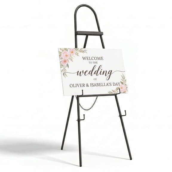 Gaderth Heavy Duty Adjustable Black Metal Easel Stand – Collapsible Tripod Display Rack for Signs, Posters, Art, Mirrors, Photos – Floor Exhibition Holder for Home & Commercial Use – 45×160cm, Black