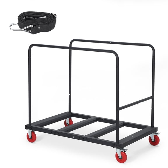 Gaderth Heavy Duty Drywall Cart 1800 LBS Heavy Duty Table Dolly with Adjustable Thickened Base & Side Tubes, 4 Lockable 5" Swivel Wheels Drywall Dolly Cart