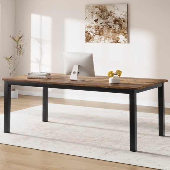 Gaderth Kitchen Dining Room Table For 6-8, Large Farmhouse Dinner Table, Wood Rectangular Long Tables Rectangular Dining Table For Big Family, Waterproof & Scratch Resistant