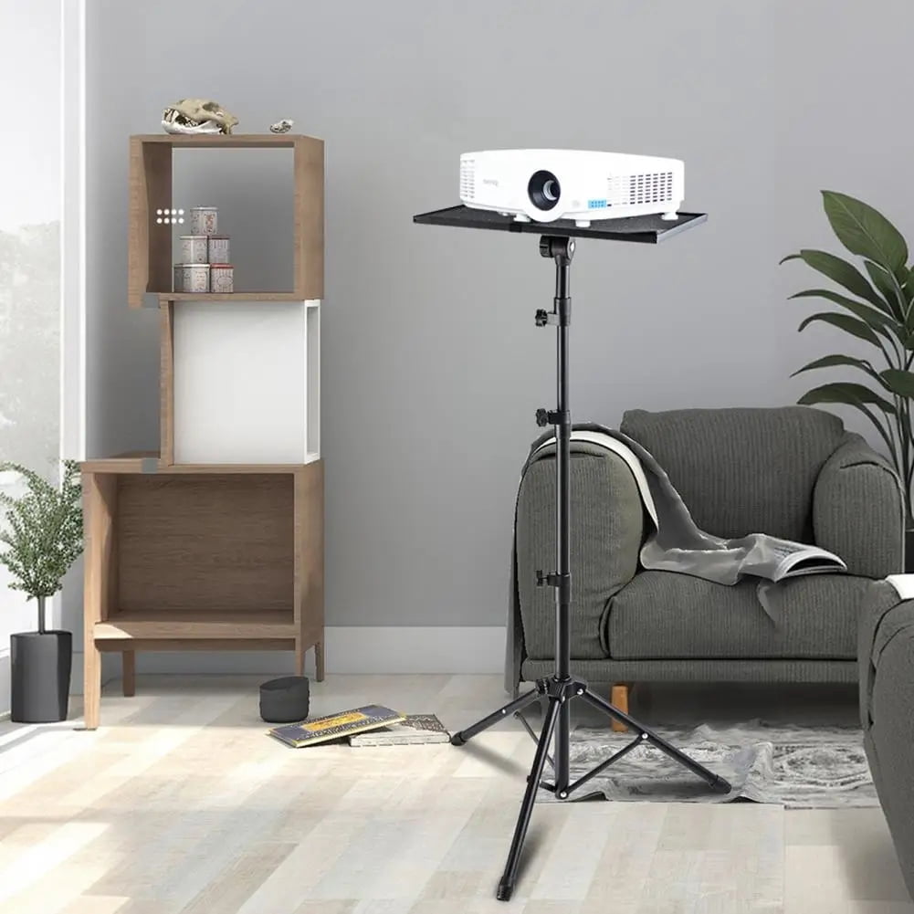 Gaderth Mobile Laptop Cart on Wheels with Phone Holder Floor Stand, Projector Stand Tripod Laptop Stand with Adjustable Height 26 to 63 in
