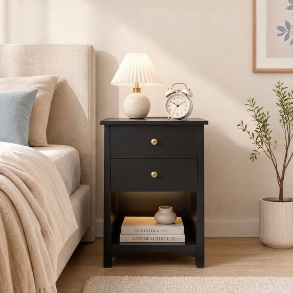 Small Power Plan Gaderth Modern bedside cabinet with Charging Station - 19