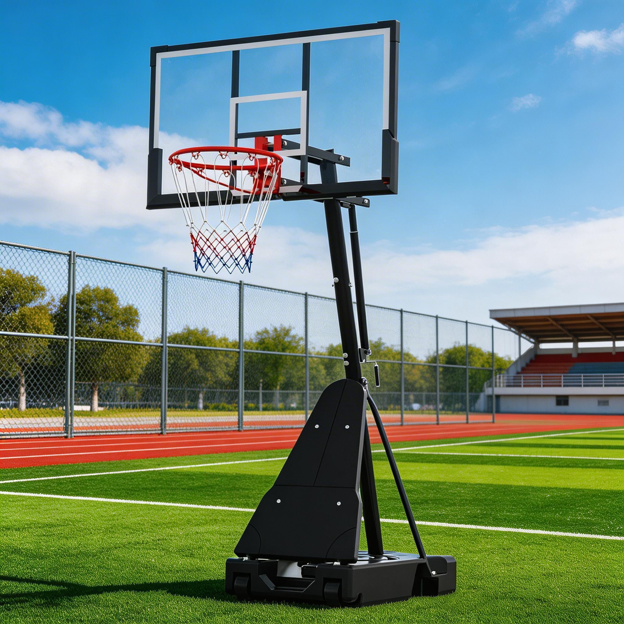 Gaderth Outdoor Basketball Goal,Adjustable Basketball Hoops Goal System Shatterproof Backboard, Shock Absorbent Rim, Portable Basketball Goal For Swimming Pool/Backyard/Driveway
