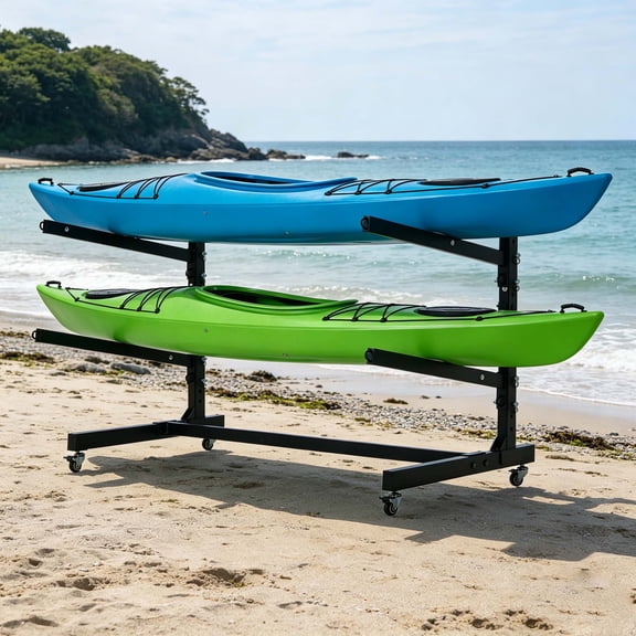 Gaderth Outdoor Freestanding Kayak Rack, Heavy Duty Kayak Stand For Kayaks, Canoe, Surfboard, Paddle Board Storage Kayak Rack For Garage