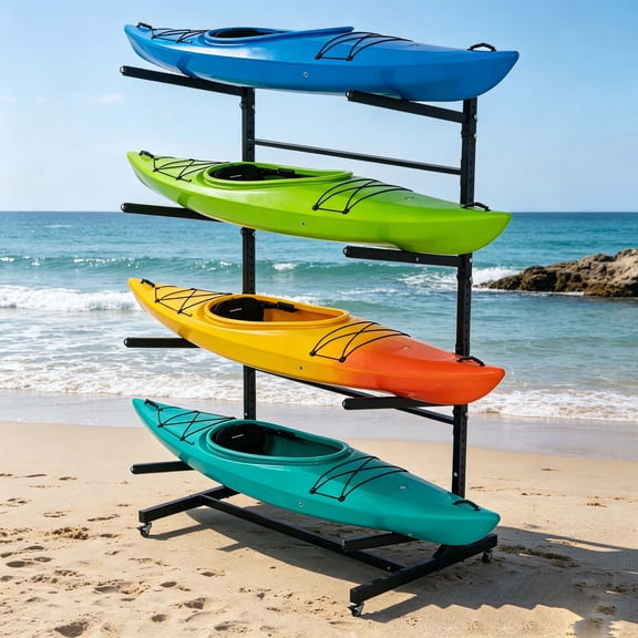 Gaderth Outdoor Freestanding Kayak Rack, Heavy Duty Kayak Stand For Kayaks, Canoe, Surfboard, Paddle Board Storage Kayak Rack For Garage