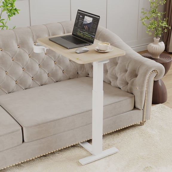 Gaderth Overbed Table with Hidden Wheels, Height Adjustable Medical Bed Table Hospital Bedside Table, Rolling Laptop Standing Desk for Home & Office 28" w x 16" d