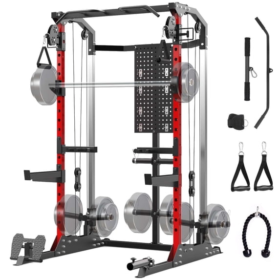 Gaderth Power Cage, Squat Rack for Home Gym, Power Rack with Dual ...