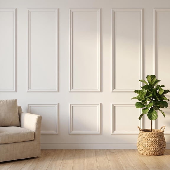 Gaderth Short PS Wall Molding Trim Kit, Self Adhesive Decorative Polystyrene, Ready-to-Assemble Wainscoting Panels, Recyclable Paintable Peel & Stick Wall Trim for Cabinet & DIY Interior Wall Decor