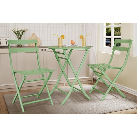 Gaderth Small Bistro Table And Chairs, Round Bistro Table And Chairs Set Of 2, Folding Table And Chairs,All Weather Patio Bistro Set, Patio Set For Garden