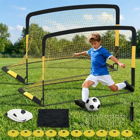 Gaderth Soccer Rebounder Net,Soccer Trainer For Passing, Ball Control & Volley Practice, Easy Setup Portable Football Training Net Soccer Bounce Back Net For Solo & Team Use