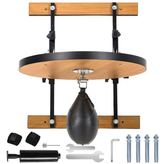 Gaderth Speed Bag Platform Speed Bag Stand with 24 Inch Width Board, Height Adjustable Mount 360 Degree Swivel and Includes Speed Bag Air Pump