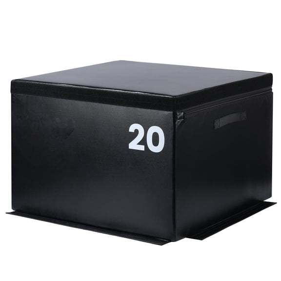 Gaderth Stackable Plyo Box 6/12/20 Inch, Adjustable Plyometric Jump Box, Fitness Stackable Soft Foam Plyo Box Set, Soft Plyo Box for Exercise, Step Training