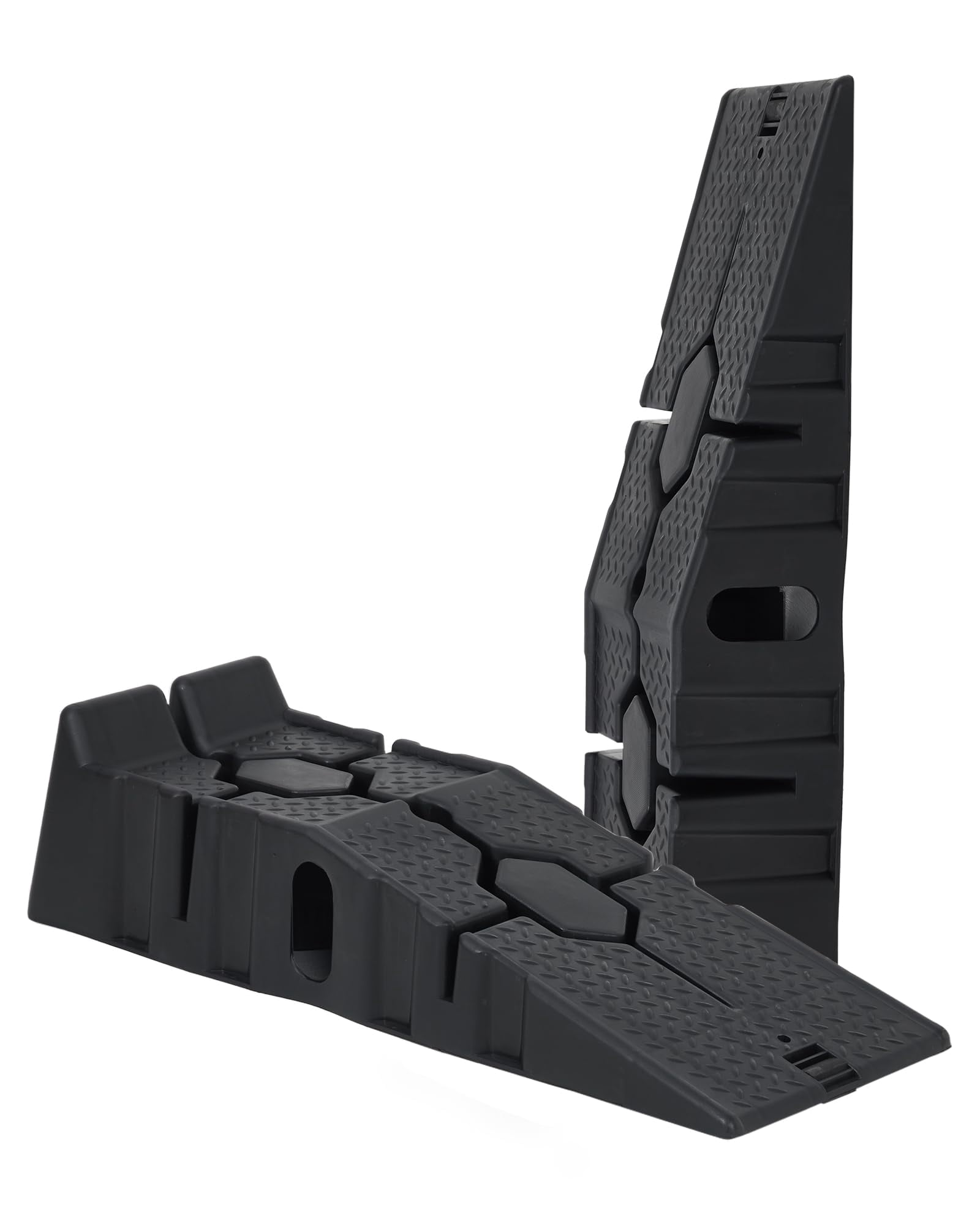 Gaderth Vehicle Ramps Set Of 2, Plastic Car Service Ramps,Portable Low Profile Car Ramps Auto Repair Lift Ramps ,5 Ton (12000 Lb) Capacity,Lift Height 6.7 In