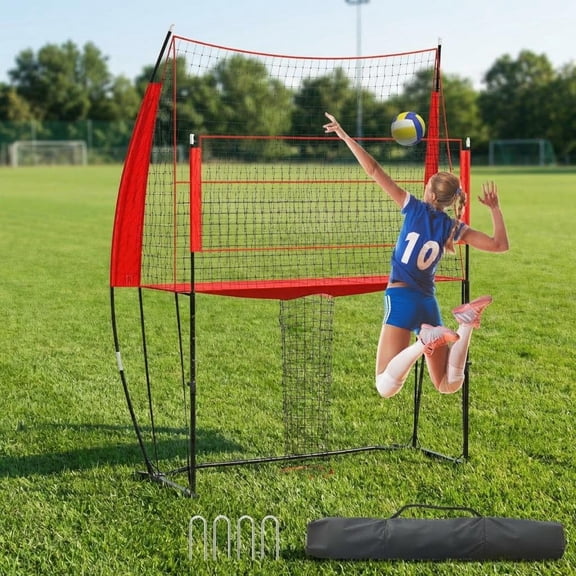 Gaderth Volleyball Equipment, Adjustable Height Outdoor Training Net, Durable Training Equipment With Carry Bag, Easy Setup Volleyball Hitting Trainer For Indoor Outdoor Beach Backyard