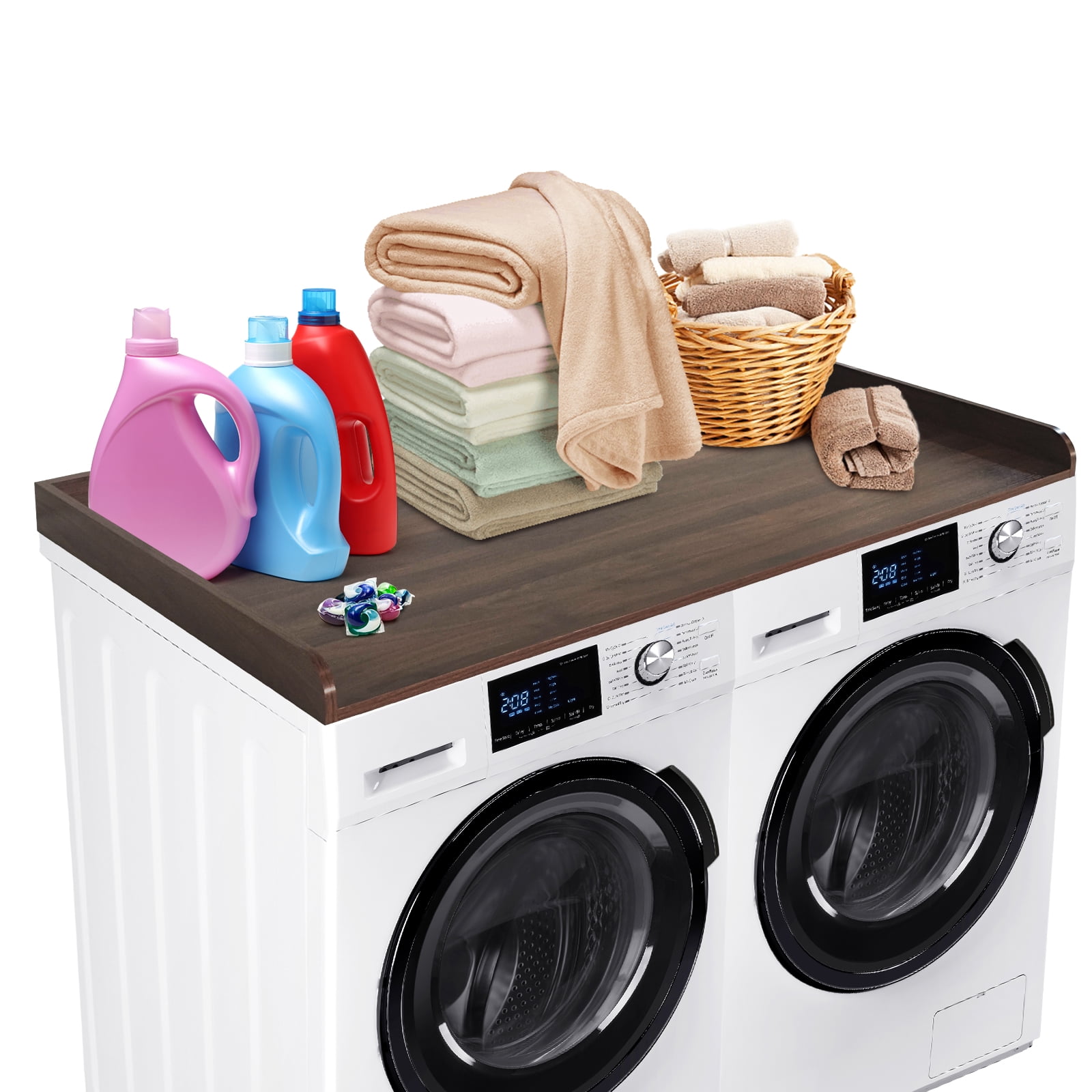 Gaderth Washer Dryer Countertop, Laundry Counter Top with Edge Rails