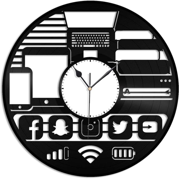 Gadget Vinyl Wall Clock,Vinyl Record Clock Wall Art Unique Room Decorations Handmade Gift
