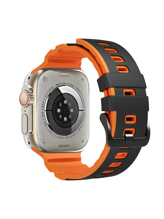 Breathable Dual-Color Silicone Sport Band Strap for Apple Watch Series 12 11 10 9 8 7 Ultra 2 1 49mm/46mm/45mm/44mm