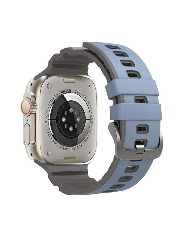 Breathable Dual-Color Silicone Sport Band Strap for Apple Watch Series 12 11 10 9 8 7 Ultra 2 1 49mm/46mm/45mm/44mm